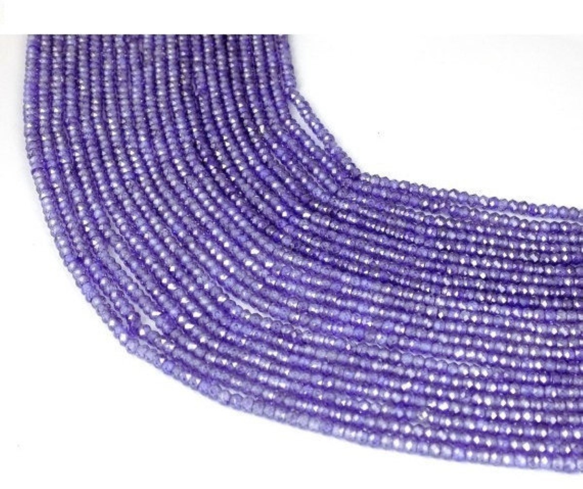 Purple Strands Amethyst Cubic Zirconia 3mm Rondelle Faceted CZ Beads