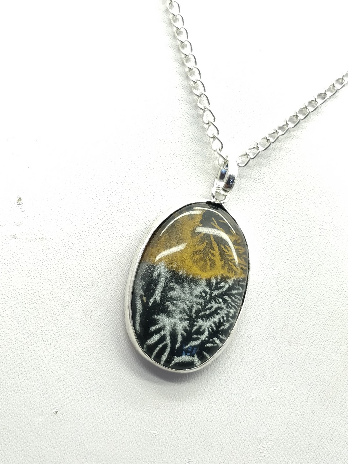 Black Tree Opal Pendant 36x22x5 mm, Oval & Smooth wt. in 35 Ct. MG27