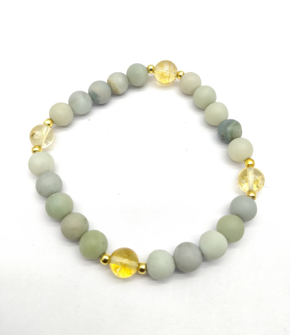 Amazonite Bead Bracelet – Matte, 8 mm Round, 7.5" Length