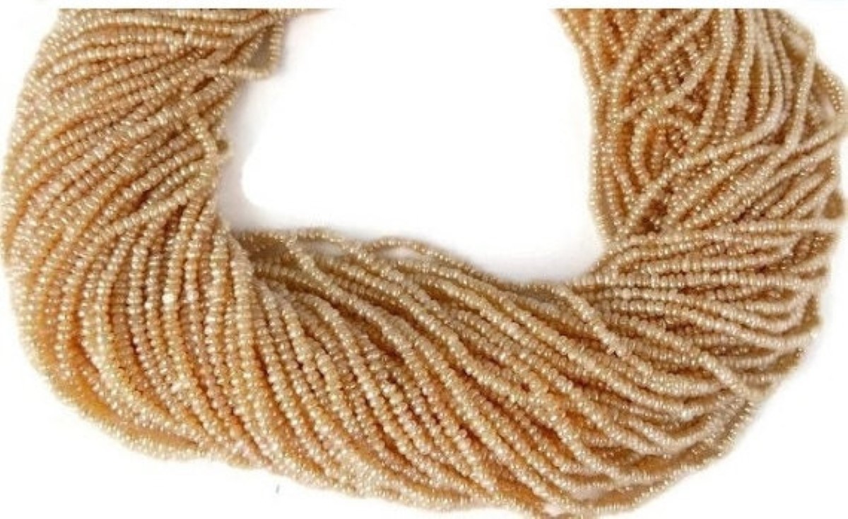 AAA Peach Freshwater Pearl Gemstone Rondelle Beads 3mm 13.5" Long