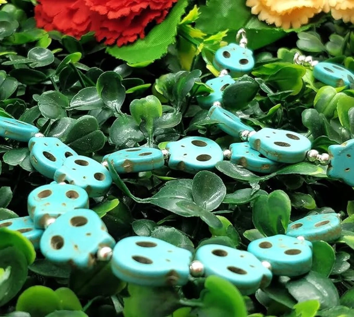 1 Strand Turquoise Beads – 10 Pieces, 15 × 13 mm, Face Cut Smooth