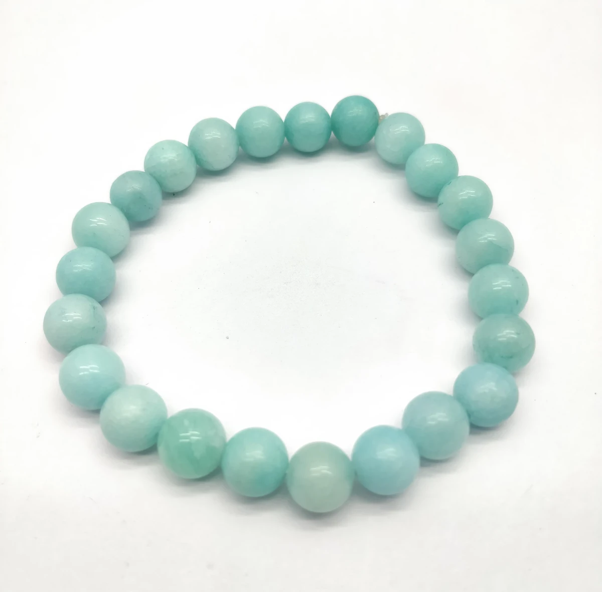 Amazonite Beads Bracelet - 8 mm, 7.5 Inch long. ZZ09