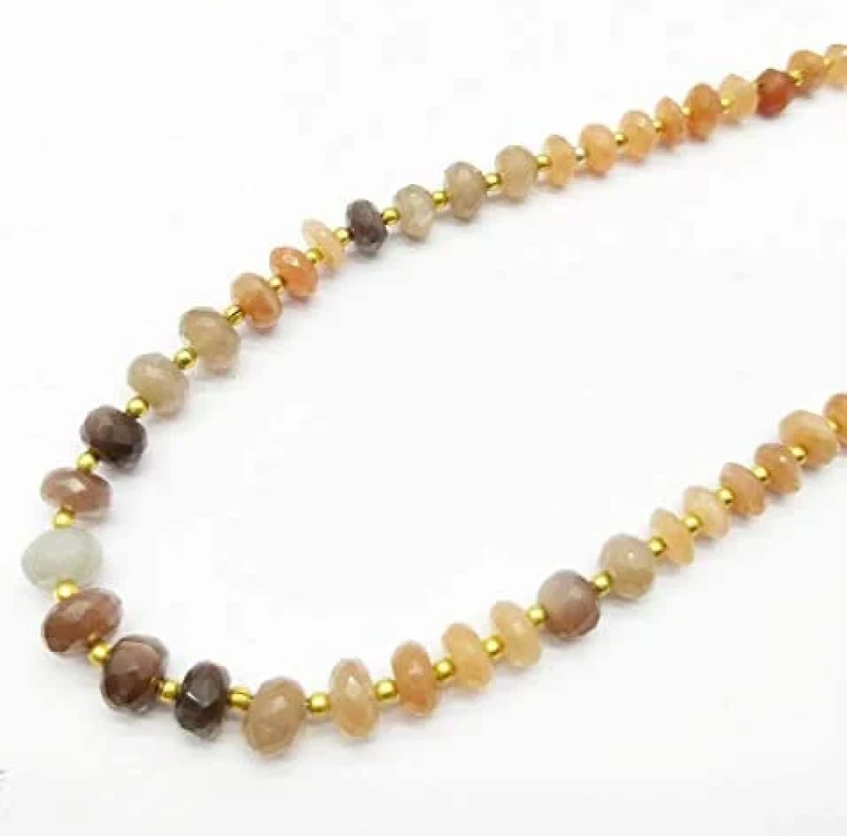 20.5" AAA Multi Moonstone Gemstone Bead Shaped Rondelle Cut Faceted