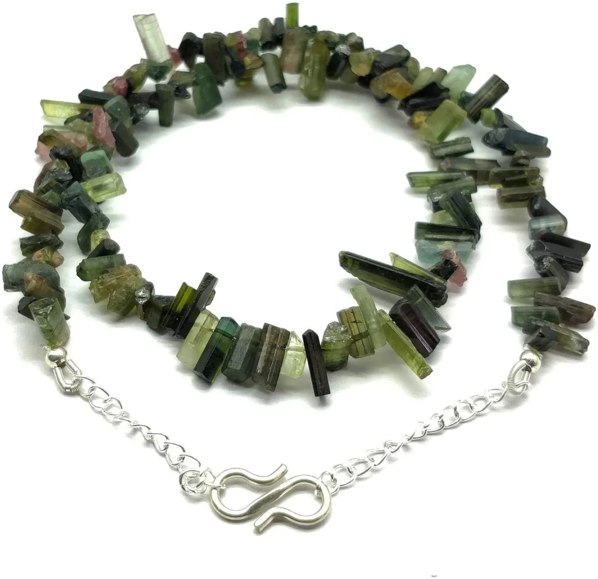 Watermelon Bi-Color Green Tourmaline Stick Faceted Beads 5x3-16x4mm