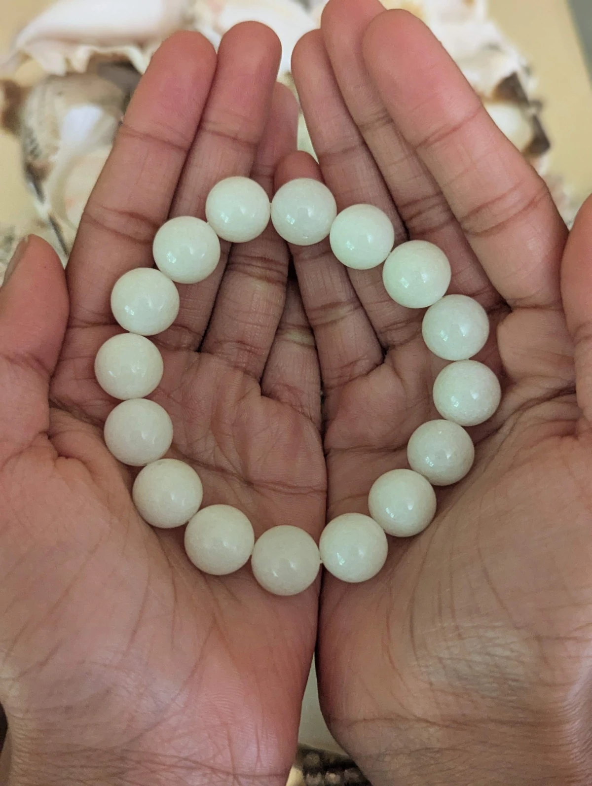 100% Top Quality Selenite 16 Beads Bracelet 12mm, Round & Smooth 7.5"